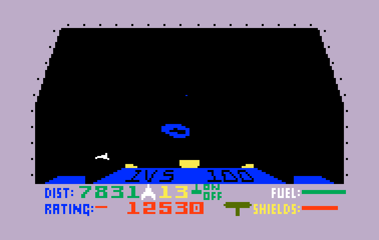 Blockade Runner Intellivision Screenshot: Lookout, an asteroid is getting close!