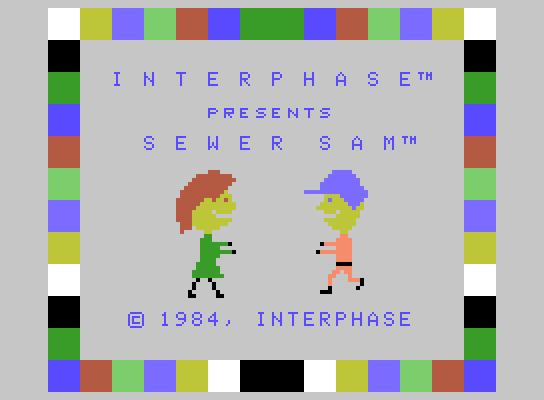 Sewer Sam ColecoVision Screenshot: Title screen.