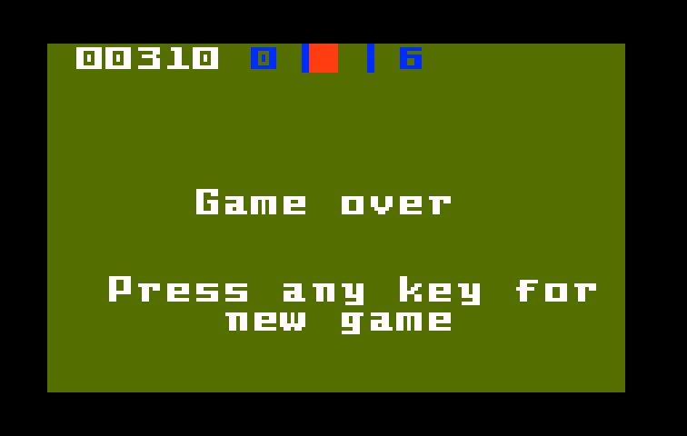 Sewer Sam Intellivision Screenshot: Game over.