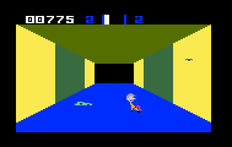 Sewer Sam Intellivision Screenshot: A snake got me!