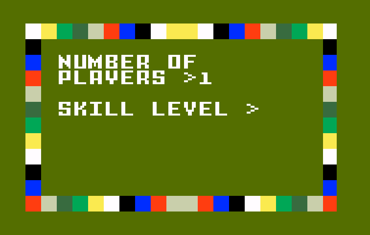 Sewer Sam Intellivision Screenshot: Setting some game options...