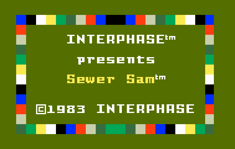 Sewer Sam Intellivision Screenshot: Title screen.