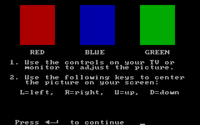 Casino Games IBM PC/Compatibles Screenshot: The game provides a screen allowing you to calibrate your monitor.