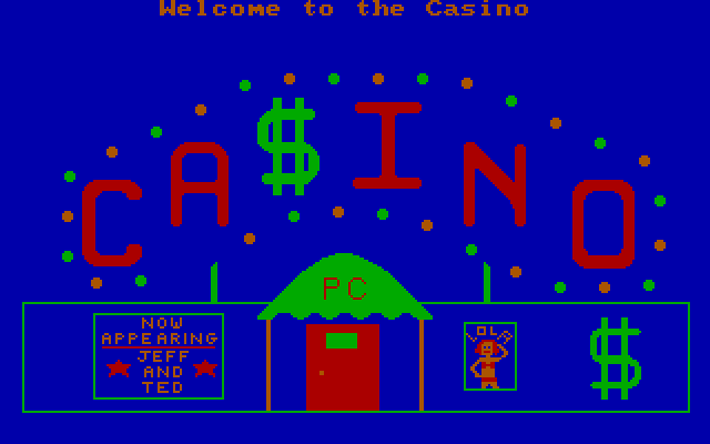 Casino Games IBM PC/Compatibles Screenshot: Title screen.