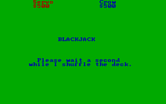 Casino Games IBM PC/Compatibles Screenshot: Ready to start Blackjack?