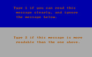 Casino Games for IBM PC/Compatibles - This screen helps determine if you have an RGB or a composite monitor.