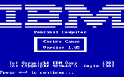 Casino Games for IBM PC/Compatibles - IBM logo screen.