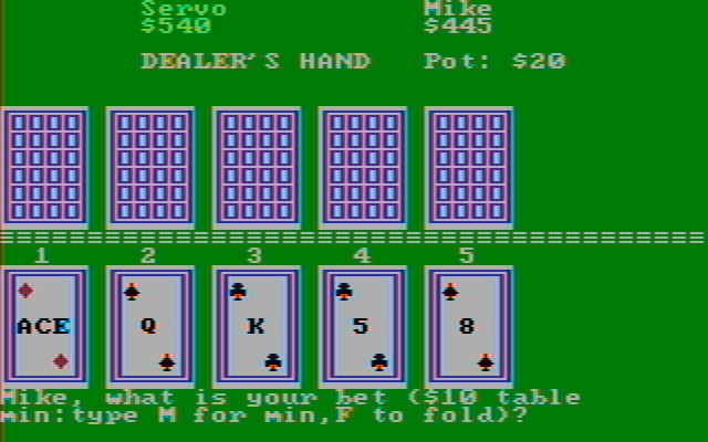 Casino Games IBM PC/Compatibles Screenshot: What's your bet?