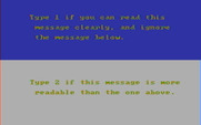 Casino Games for IBM PC/Compatibles - This screen helps determine if you have an RGB or composite monitor. Depending on the model of the CGA card used the text on the top can vary in clarity.