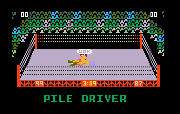 Body Slam: Super Pro Wrestling Intellivision Screenshot: It's a pile driver!