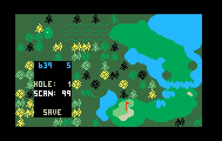 Chip Shot: Super Pro Golf Intellivision Screenshot: Setting a hole for my custom course.