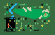 Chip Shot: Super Pro Golf for Intellivision - Here's the first hole on the INTV Tourney course.