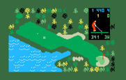 Chip Shot: Super Pro Golf for Intellivision - The first hole on a course called Trail of Tears.