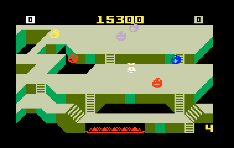 Diner Intellivision Screenshot: Avoid the falling obstacles!