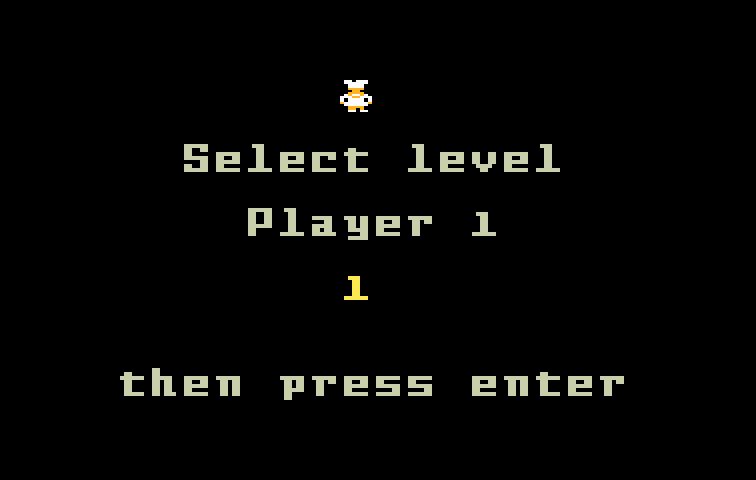 Diner Intellivision Screenshot: Select a starting level.