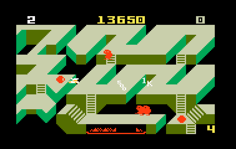 Diner Intellivision Screenshot: Oh no, a hole opened beneath me!