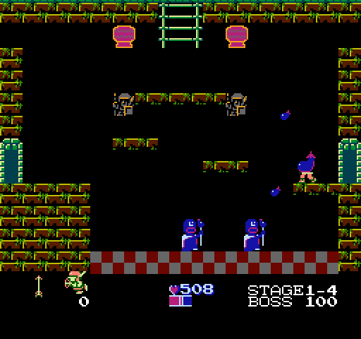 Kid Icarus NES / Famicom Screenshot: I've been hit by something! It's an eggplant curse!