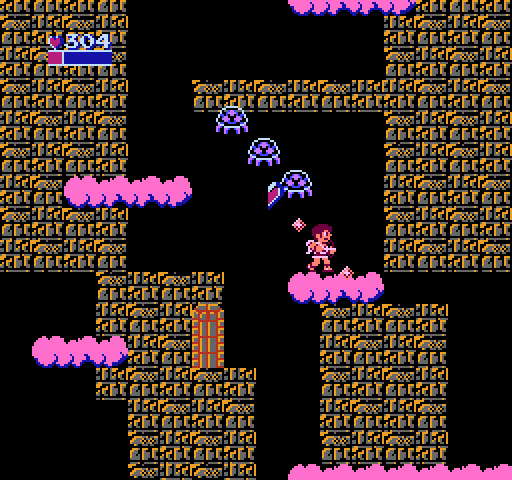 Kid Icarus NES / Famicom Screenshot: Those incoming creatures almost look like Metroids...