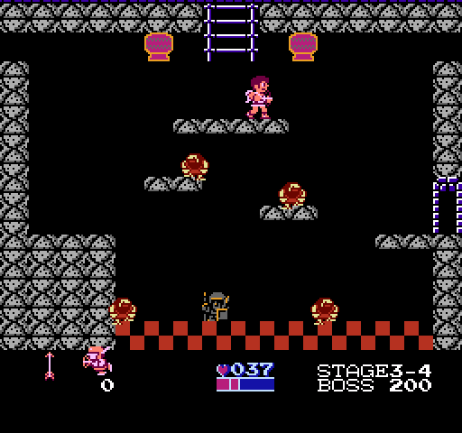 Kid Icarus NES / Famicom Screenshot: All kinds of strange enemies appear...