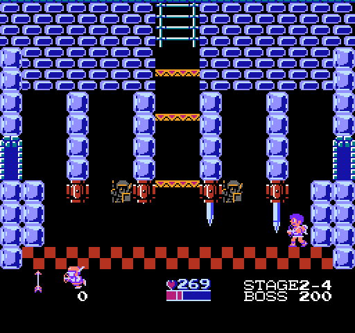Kid Icarus NES / Famicom Screenshot: Don't get hit by blades that suddenly appear.