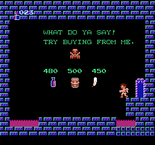 Kid Icarus NES / Famicom Screenshot: Would you like to buy something?