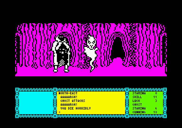 Heavy on the Magick Amstrad CPC Screenshot: I die horribly!