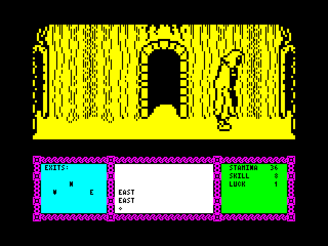 Heavy on the Magick ZX Spectrum Screenshot: Walking through the maze...
