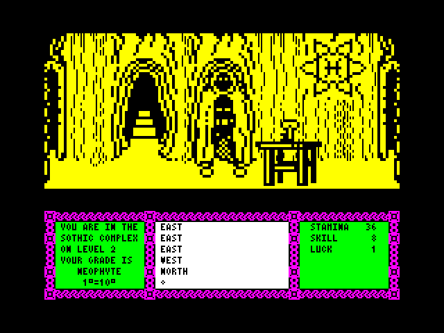 Heavy on the Magick ZX Spectrum Screenshot: Wandering through the maze...