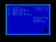 Heavy on the Magick for ZX Spectrum - The main menu.