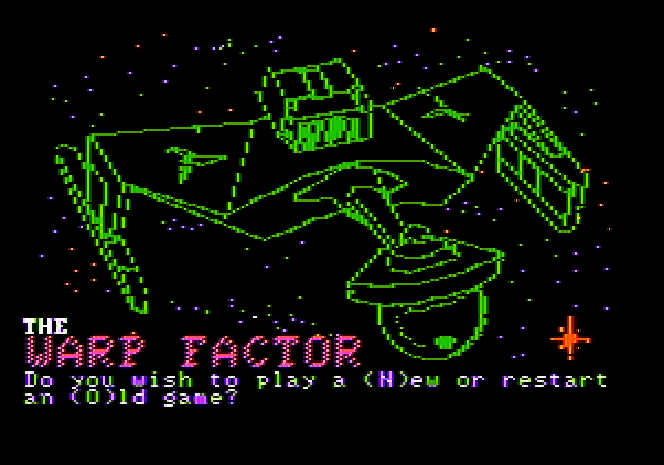 Warp Factor, The Apple II Screenshot: Title screen.