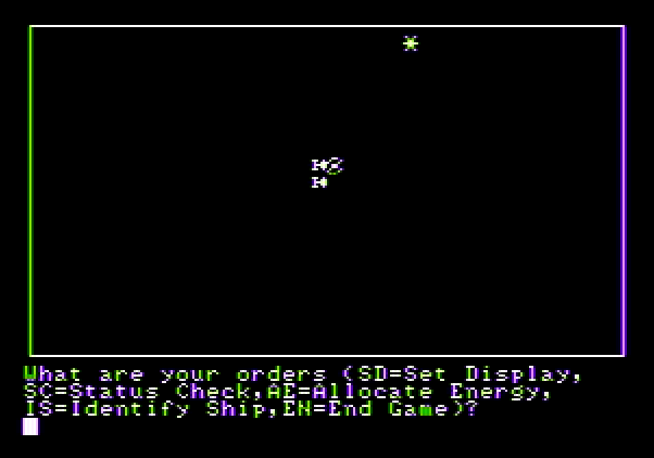 Warp Factor, The Apple II Screenshot: You can adjust the display to different zoom levels.