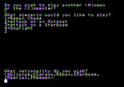 Warp Factor, The for Apple II - Setting up a new game.