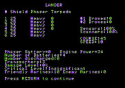 Warp Factor, The for Apple II - Ship status.