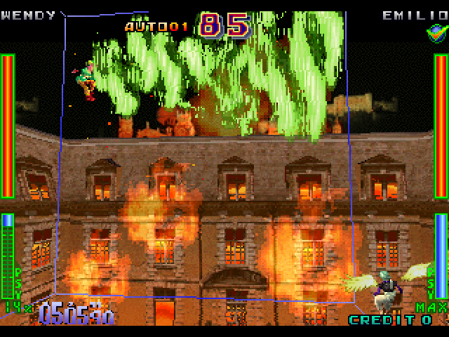 Psychic Force Arcade Screenshot: Magic attack!