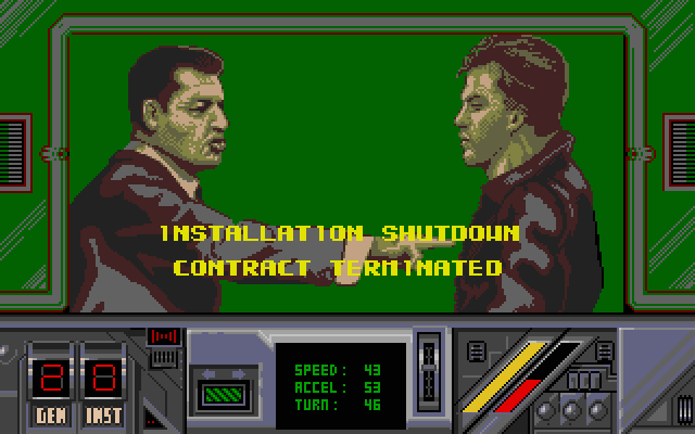ThunderStrike Atari ST Screenshot: Game over.