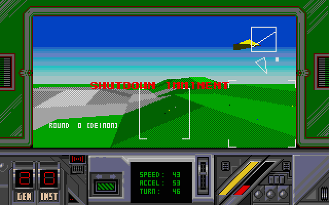 ThunderStrike Atari ST Screenshot: Shutdown imminent!
