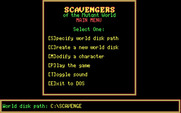 Scavengers of the Mutant World for IBM PC/Compatibles - The main menu.