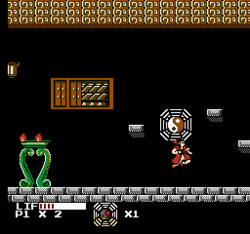 Master Chu and the Drunkard Hu NES / Famicom Screenshot: Jumping to pick up a bonus item...