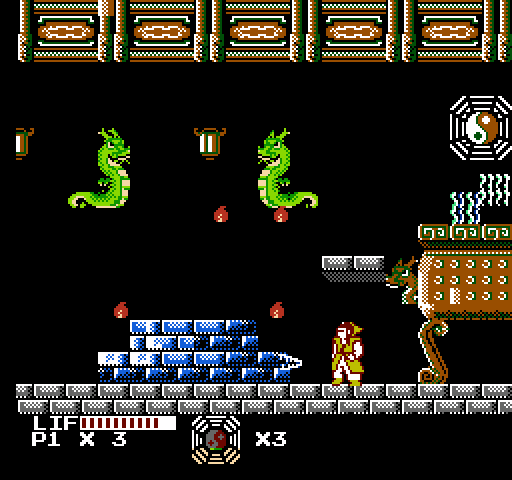 Master Chu and the Drunkard Hu NES / Famicom Screenshot: These dragons shoot fire at you!