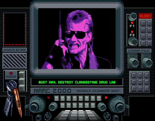 NARC Arcade Screenshot: On to the next mission!