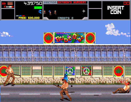NARC Arcade Screenshot: Enemies get tougher as the game progresses...