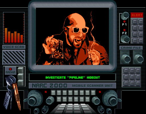 NARC Arcade Screenshot: Our first mission...