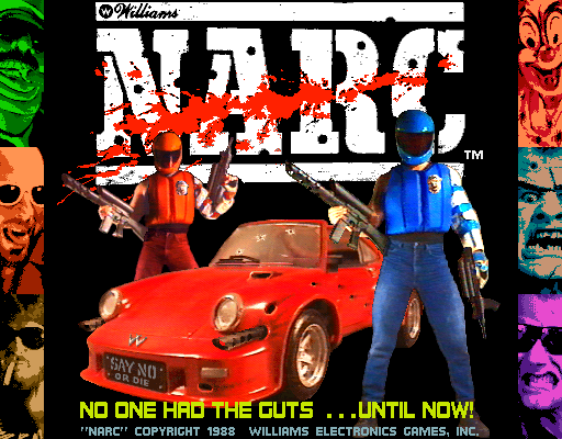 NARC Arcade Screenshot: Title screen.