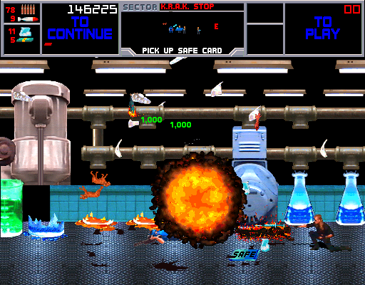 NARC Arcade Screenshot: I've been hit!