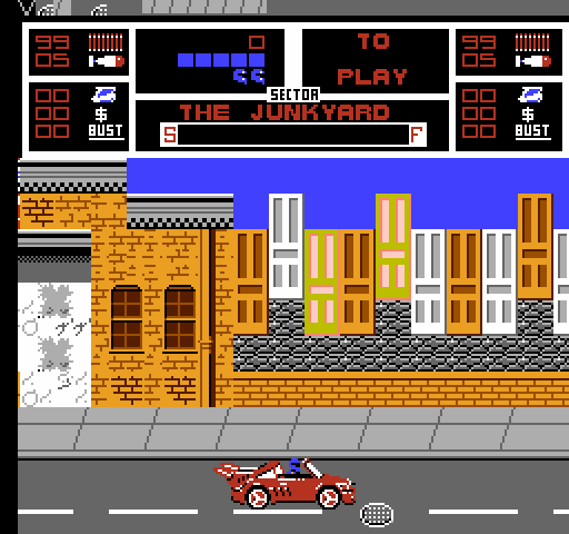 NARC NES / Famicom Screenshot: Driving in to the first location.