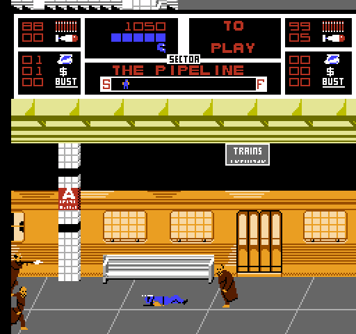 NARC NES / Famicom Screenshot: I'm knocked down...