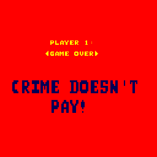 Thief Arcade Screenshot: Game over.