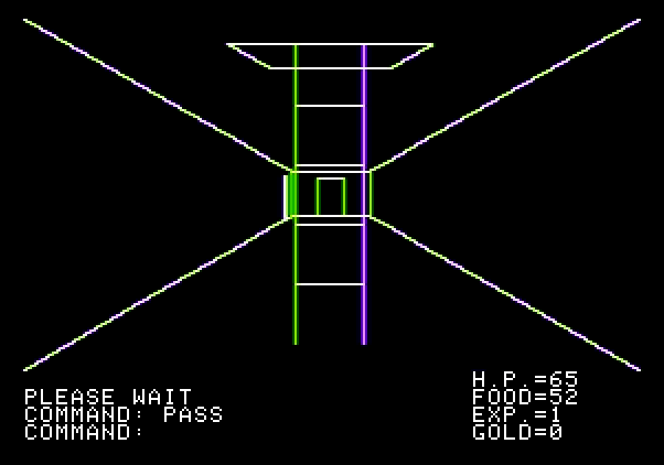Ultima Apple II Screenshot: Entering a dungeon...