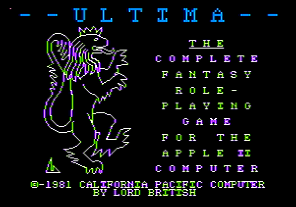 Ultima Apple II Screenshot: Title screen.