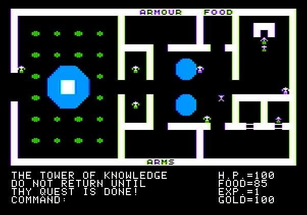 Ultima Apple II Screenshot: Inside a castle.